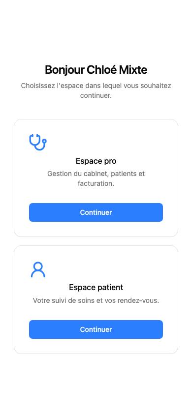 Choix d'espace sur mobile