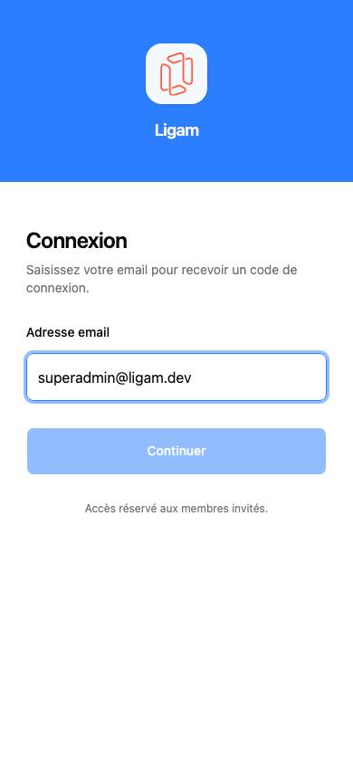 Écran Connexion sur mobile